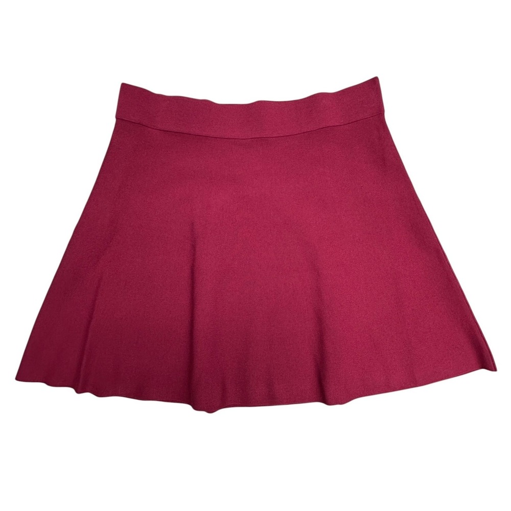 Ann Taylor Skirt Womens XLP Petite Red Knit Flare Short Skater Pull On Stretch
